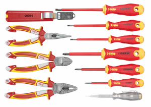 Set dielektričnih alata Felo Ergonic VDE sa sa kleštima i testerom 41391104 11 kom