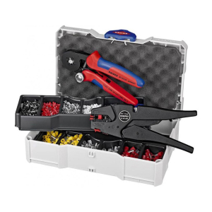 KNIPEX Komplet samopodešavajuća klešta za krimpovanje + klešta za skidanje izolacije sa izolovanim hilznama - 97 90 10