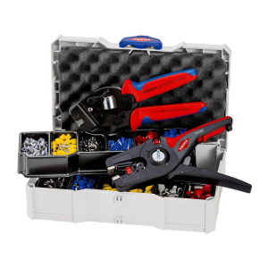 KNIPEX Komplet samopodešavajuća krimp klešta za krimpovanje + klešta za skidanje izolacije PreciStrip16 sa izolovanim hilznama - 97 90 15