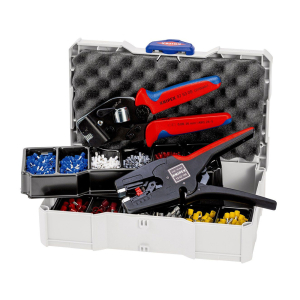 KNIPEX Komplet samopodešavajuća krimp klešta za krimpovanje + automatska klešta za skidanje izolacije MultiStrip sa izolovanim hilznama - 97 90 17